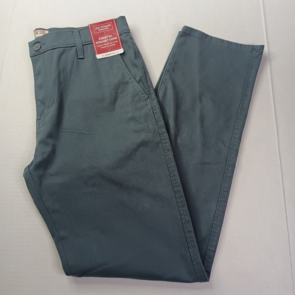 Levi Strauss Signature Essential‎ Straight Leg Chino Pants Men's Size 34x34 Blue
